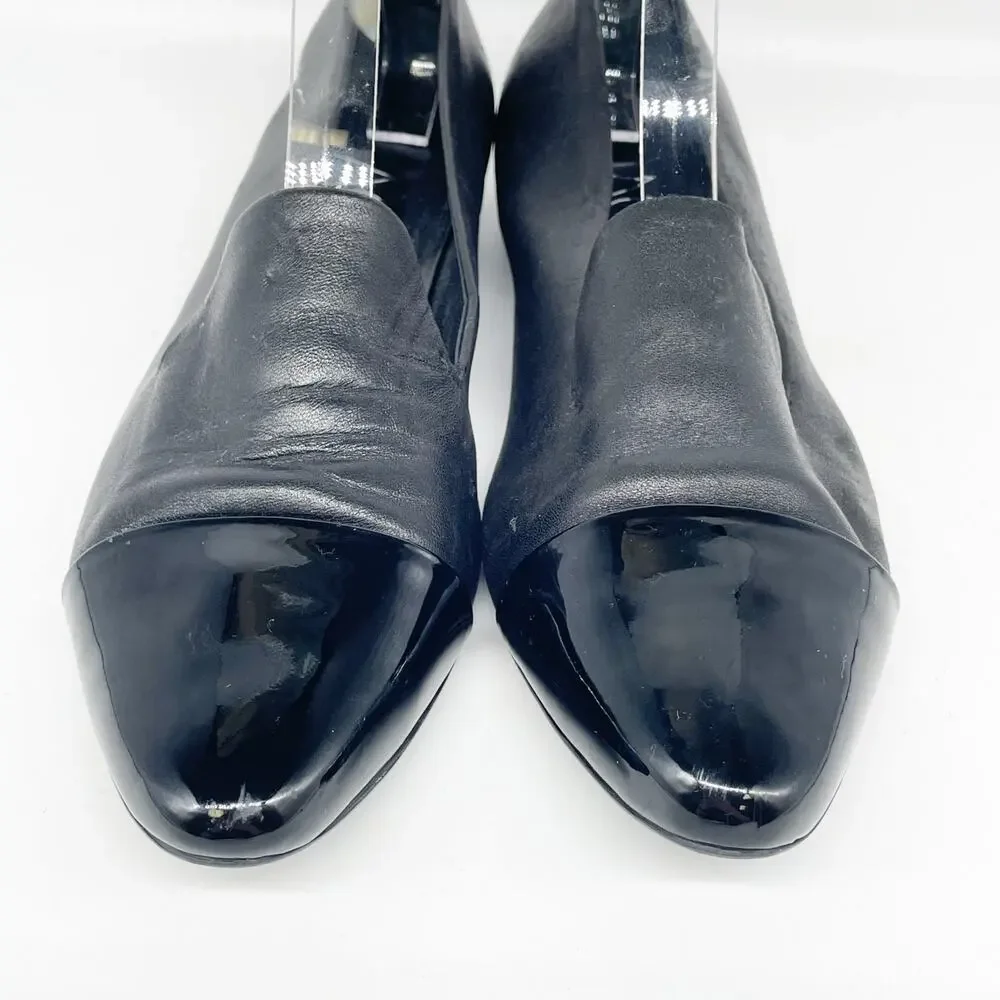 AGL Attilio Giusti Leombruni Black Naomi Cap Toe Ballet Flat Size EU 36.5 US 6.5